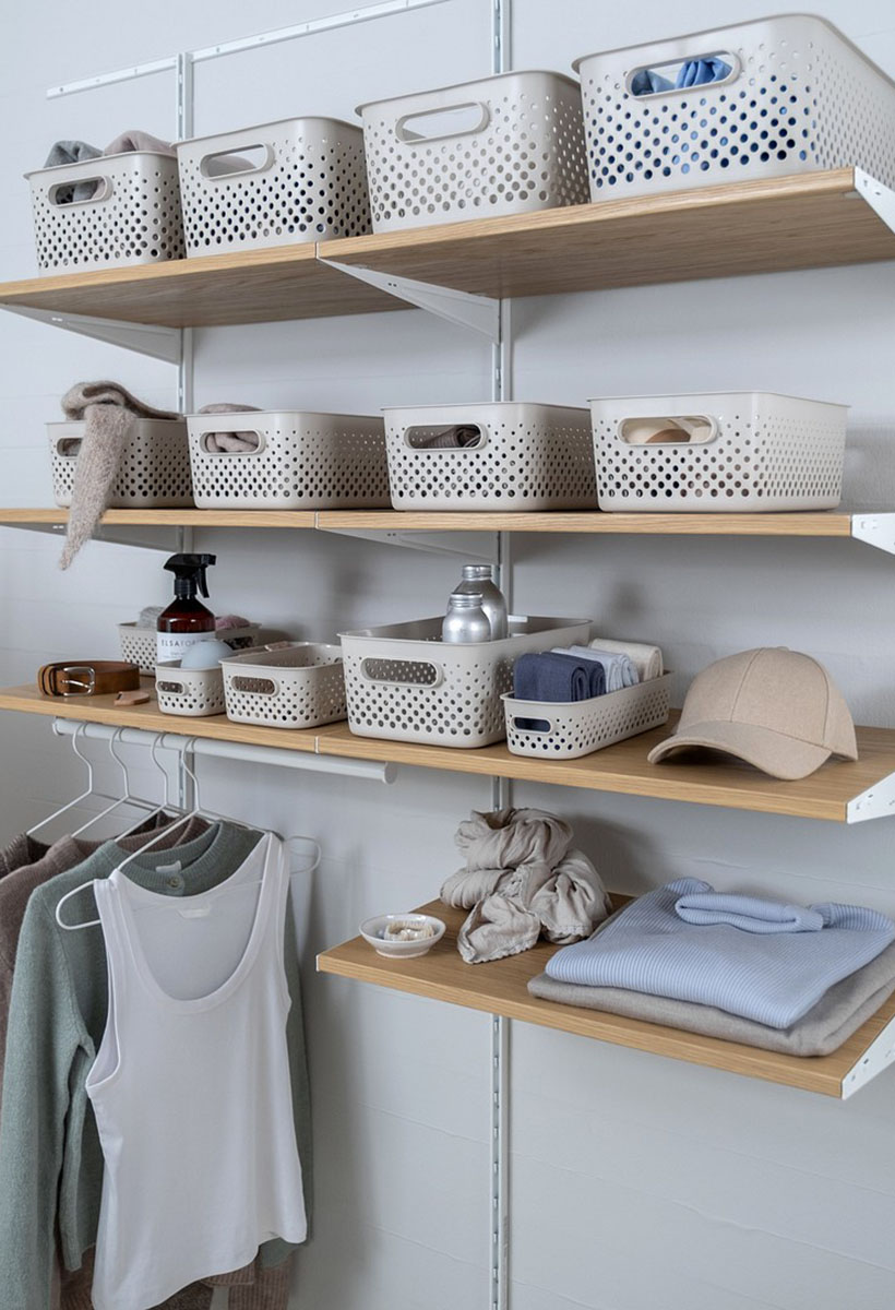 SmartStore Essence storage baskets in wardrobe